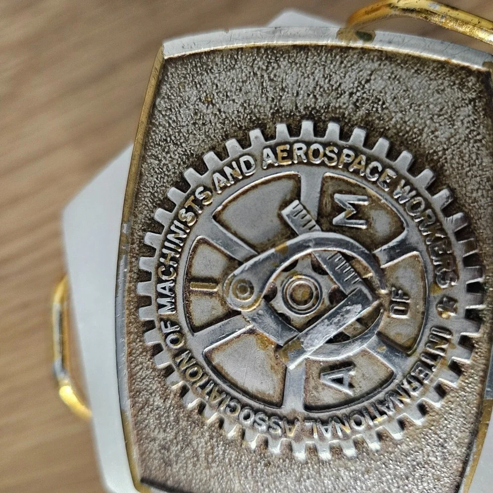 Vintage Bastian Bros Machinist And Aerospace A of‎ M Solid Brass Belt Buckle USA